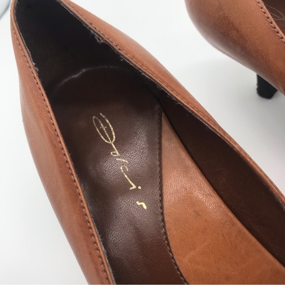 Dolci Pointed Brown Toe Leather Buckle Strap Stiletto Pump Kitten Heel Shoe Sz 4 - Picture 10 of 14